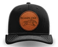 Black & White Snapback Hat "Bloodline/Stone Crab Claw" 3D Engraved Leather Patch