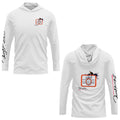 White "NO WAKE" hooded long sleeve Dri-fit. (SPF50)