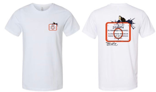 White "No Wake" Short Sleeve T-Shirt